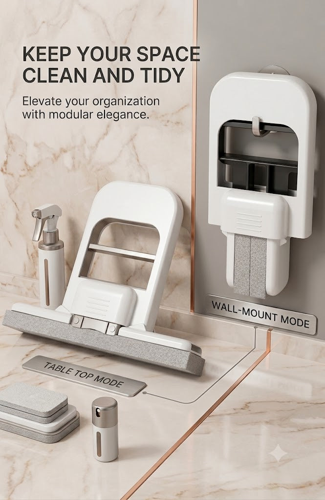 Mini Foldable Desktop Mop – Compact Self-Squeezing Handheld Cleaning Mop