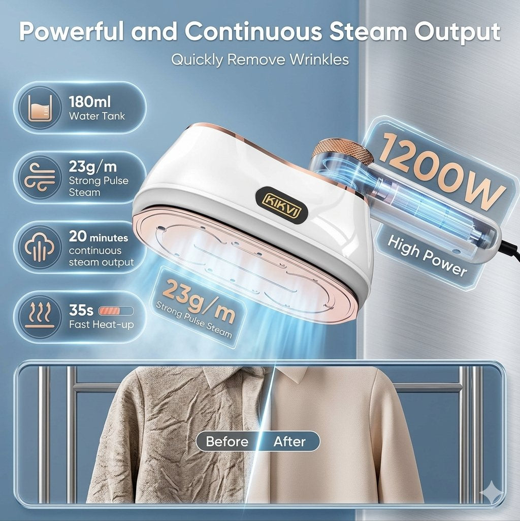 2-in-1 Portable Steam Iron & Garment Steamer